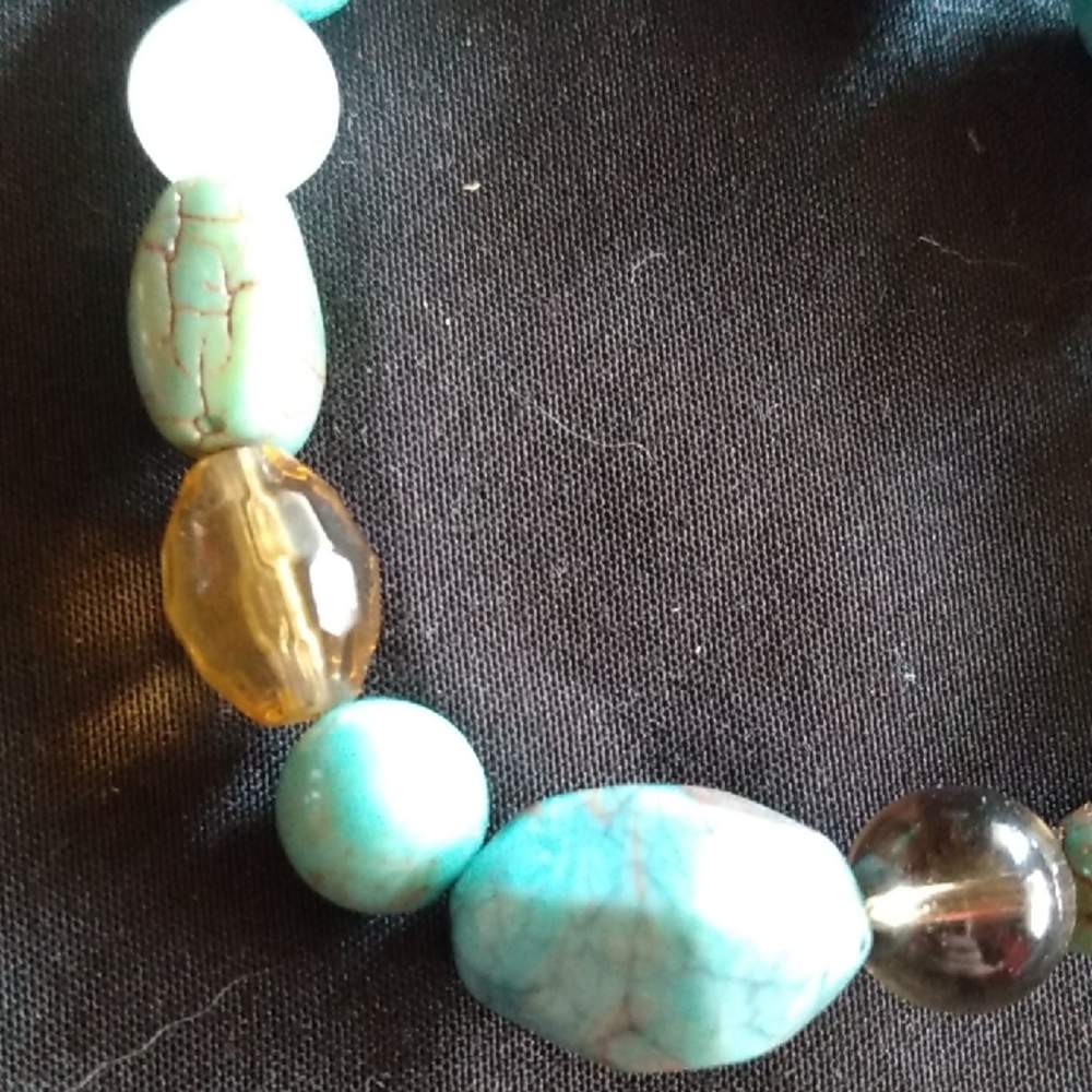 Turquoise Beaded Stretch Bracelet Set - Unbranded - Picture 3 of 6
